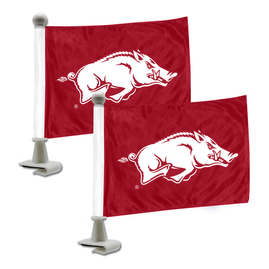 Arkansas Razorbacks Ambassador Car Flags - 2 Pack Mini Auto Flags, 4in X 6in