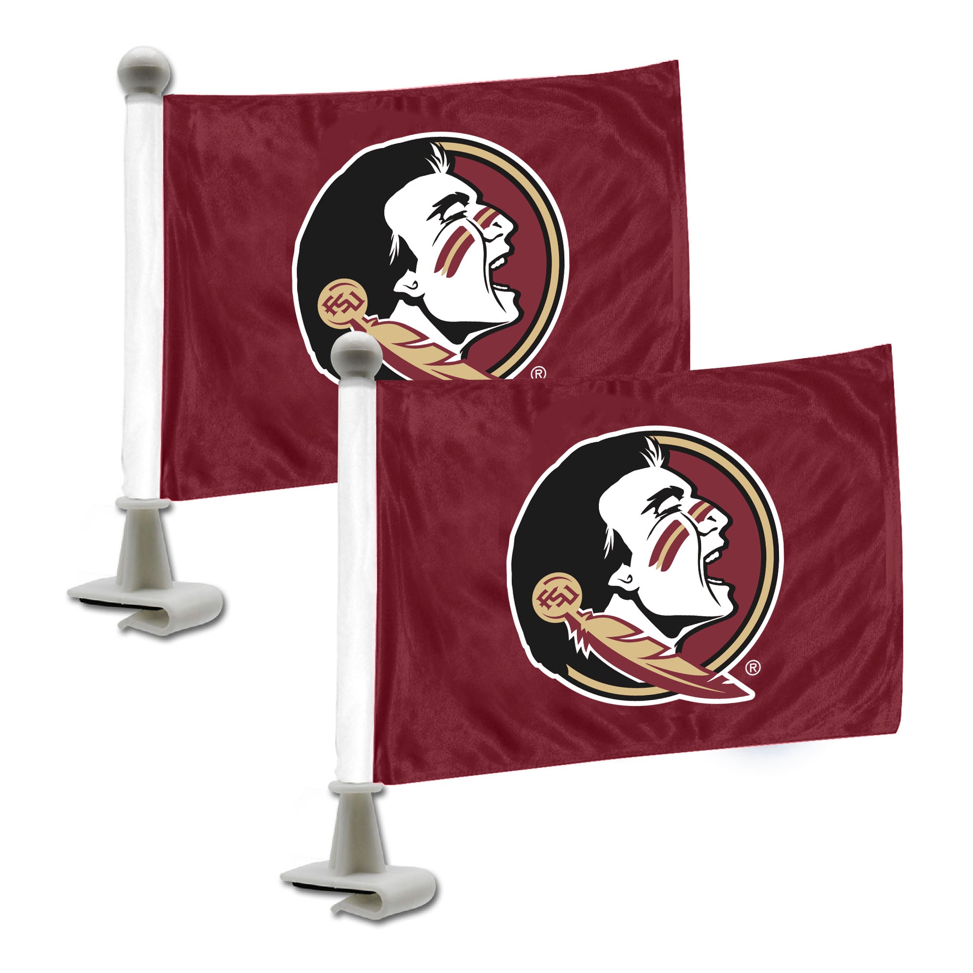 Florida State Seminoles Ambassador Car Flags - 2 Pack Mini Auto Flags, 4in X 6in