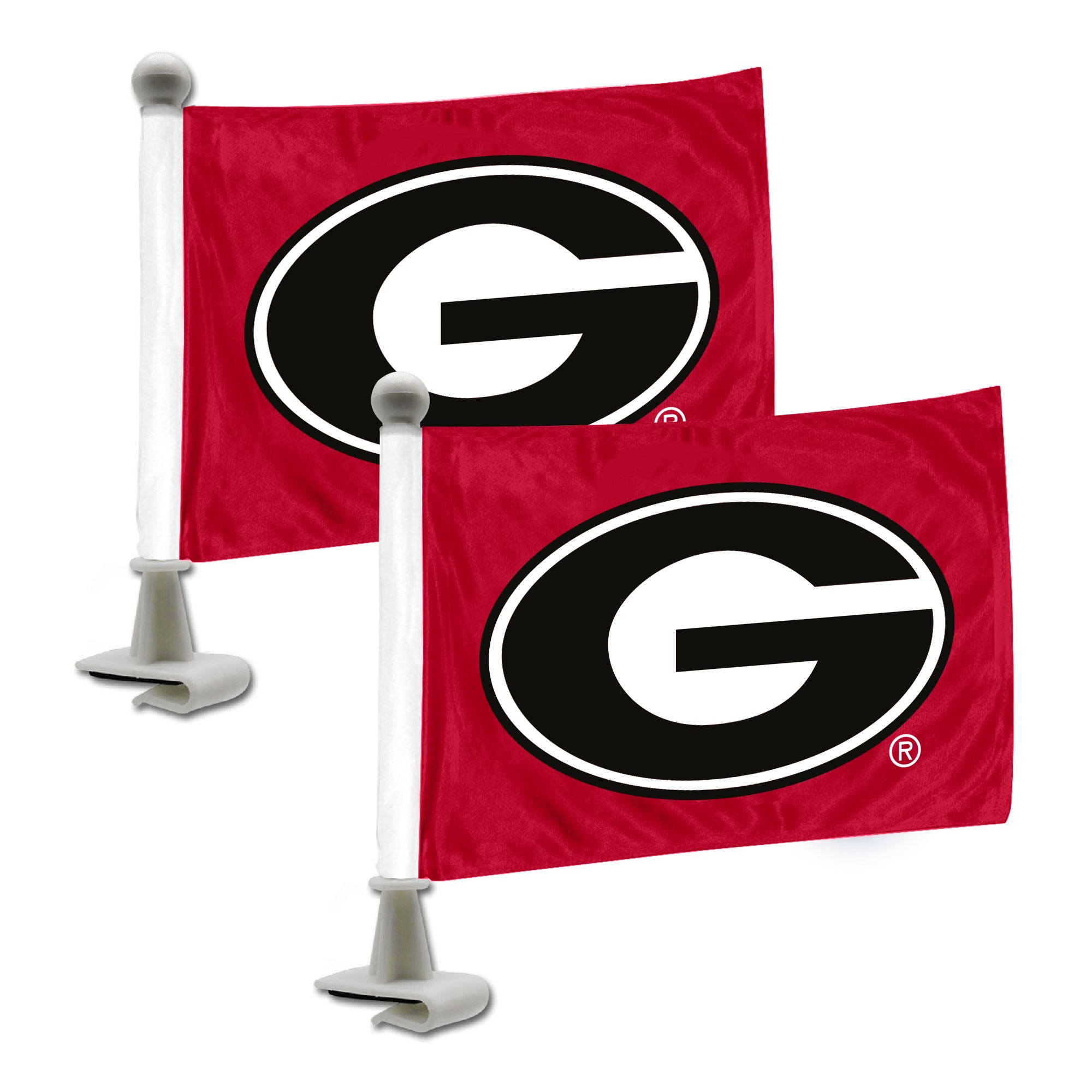 Georgia Bulldogs Ambassador Car Flags - 2 Pack Mini Auto Flags, 4in X 6in