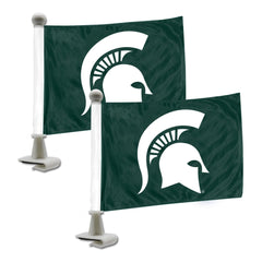 Michigan State Spartans Ambassador Car Flags - 2 Pack Mini Auto Flags, 4in X 6in