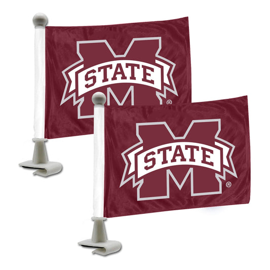 Mississippi State Bulldogs Ambassador Car Flags - 2 Pack Mini Auto Flags, 4in X 6in