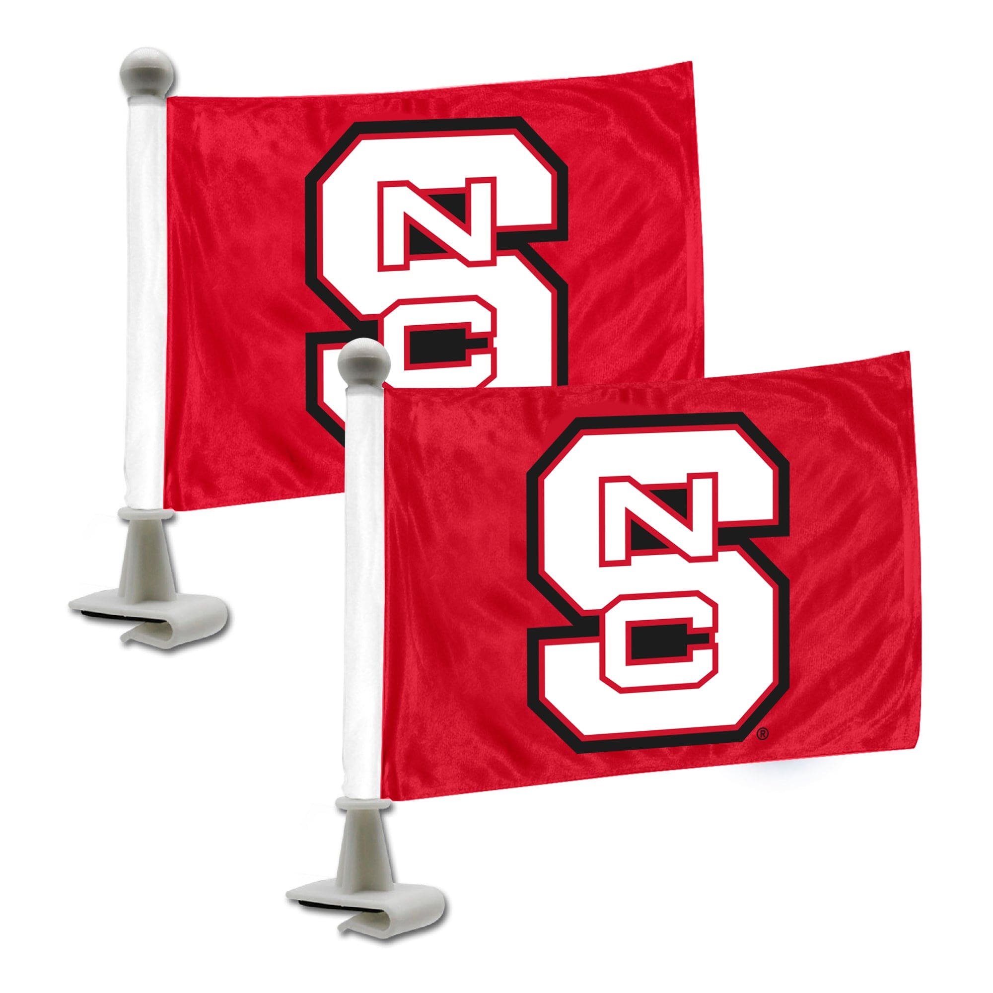 NC State Wolfpack Ambassador Car Flags - 2 Pack Mini Auto Flags, 4in X 6in - NC State