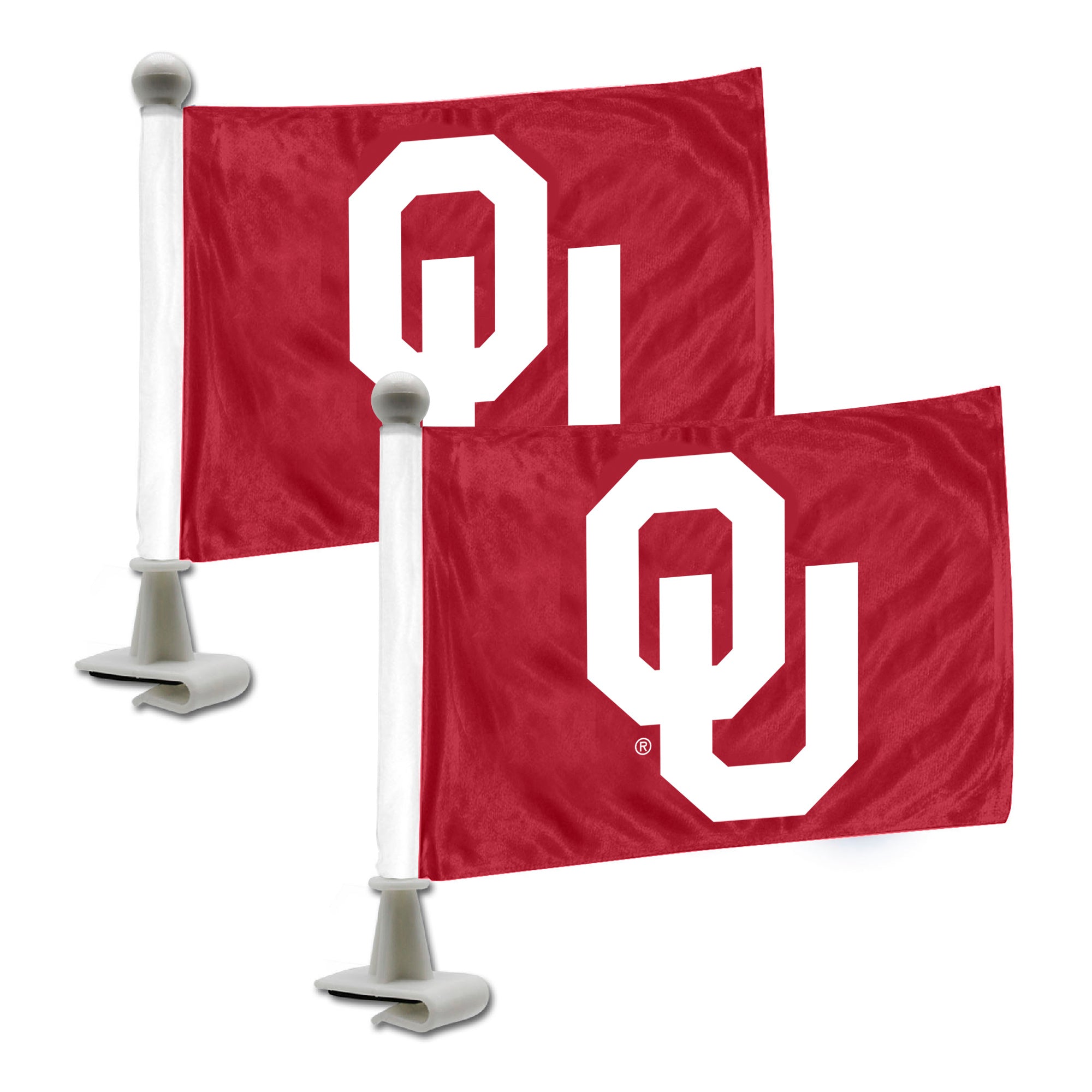 Oklahoma Sooners Ambassador Car Flags - 2 Pack Mini Auto Flags, 4in X 6in - Oklahoma