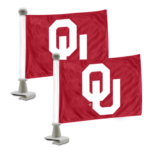 Oklahoma Sooners Ambassador Car Flags - 2 Pack Mini Auto Flags, 4in X 6in - Oklahoma