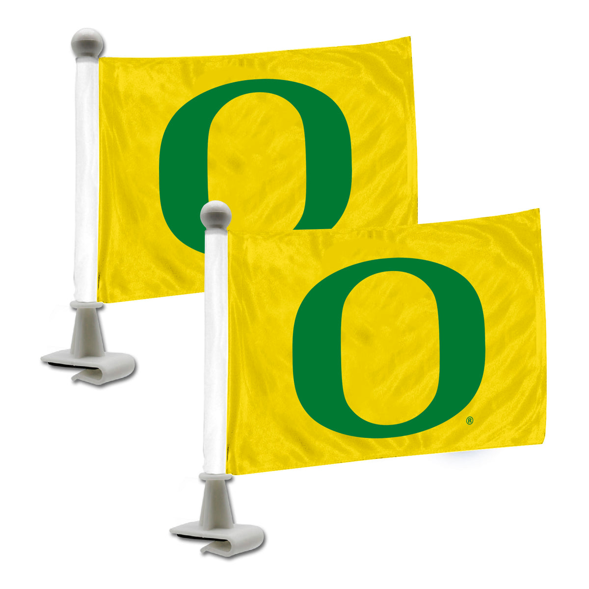 Oregon Ducks Ambassador Car Flags - 2 Pack Mini Auto Flags, 4in X 6in