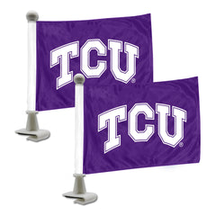 TCU Horned Frogs Ambassador Car Flags - 2 Pack Mini Auto Flags, 4in X 6in