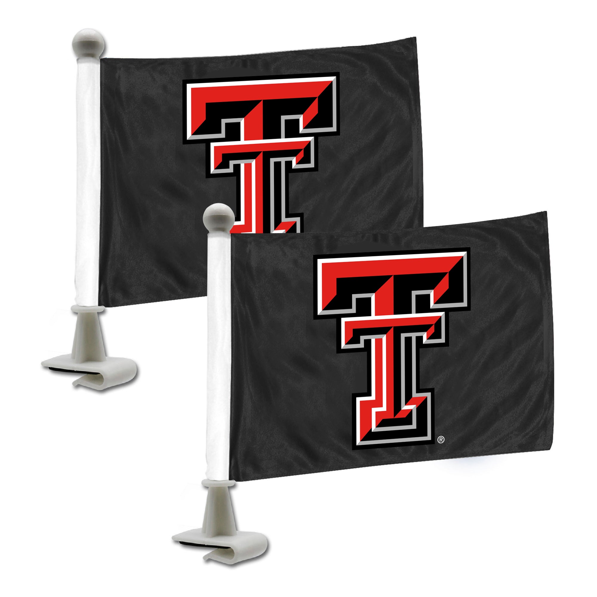 Texas Tech Red Raiders Ambassador Car Flags - 2 Pack Mini Auto Flags, 4in X 6in