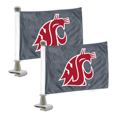 Washington State Cougars Ambassador Car Flags - 2 Pack Mini Auto Flags, 4in X 6in