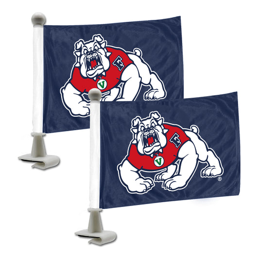 Fresno State Bulldogs Ambassador Car Flags - 2 Pack Mini Auto Flags, 4in X 6in