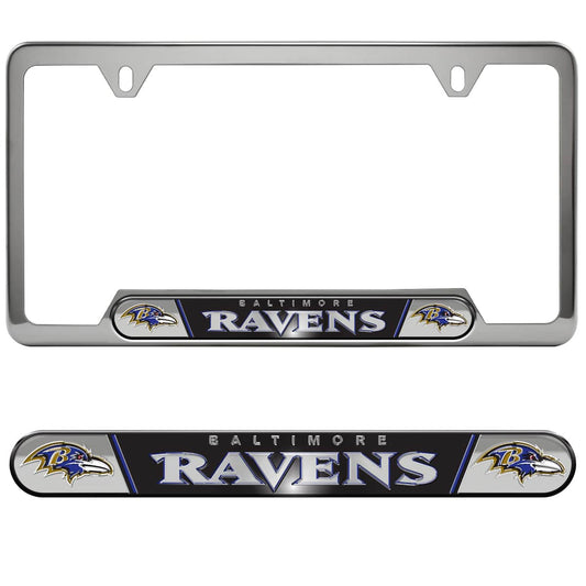 Baltimore Ravens Embossed License Plate Frame, 6.25in x 12.25in - Baltimore Ravens