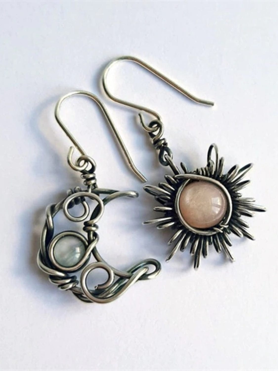 Alloy Moon & Sun Dangle Earrings - Trendsi