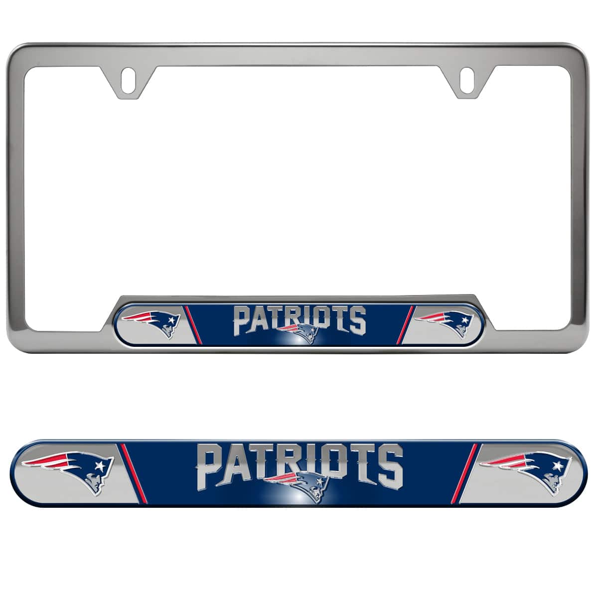 New England Patriots Embossed License Plate Frame, 6.25in x 12.25in - New England Patriots