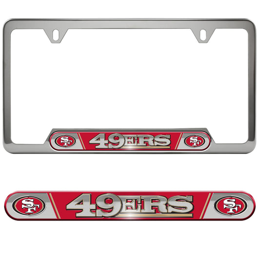 San Francisco 49ers Embossed License Plate Frame, 6.25in x 12.25in