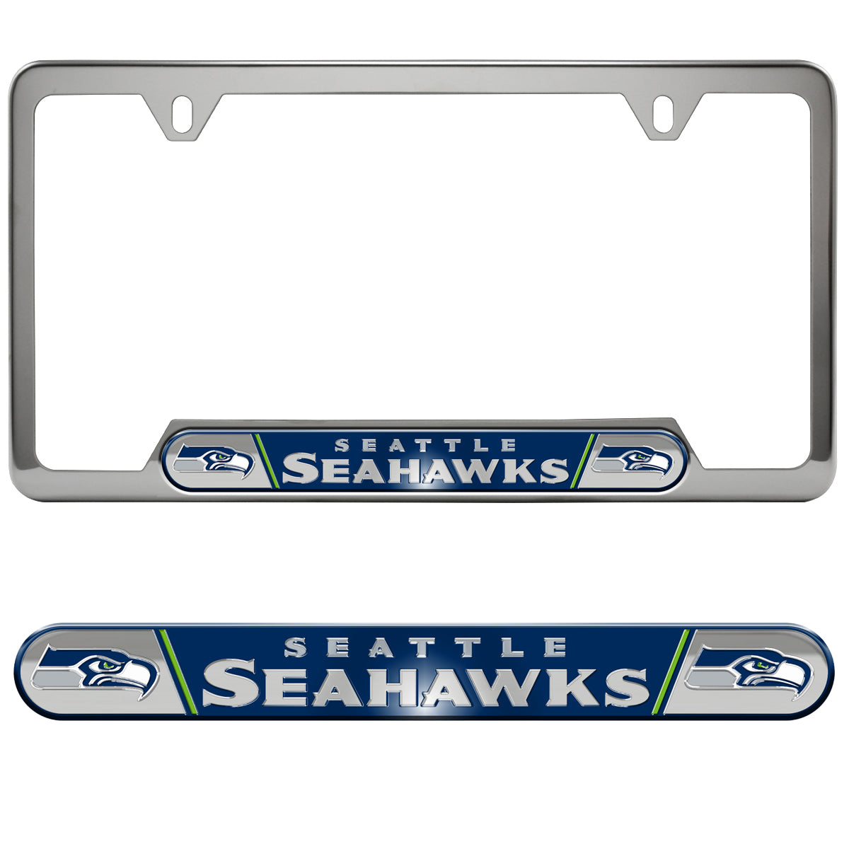 Seattle Seahawks Embossed License Plate Frame, 6.25in x 12.25in