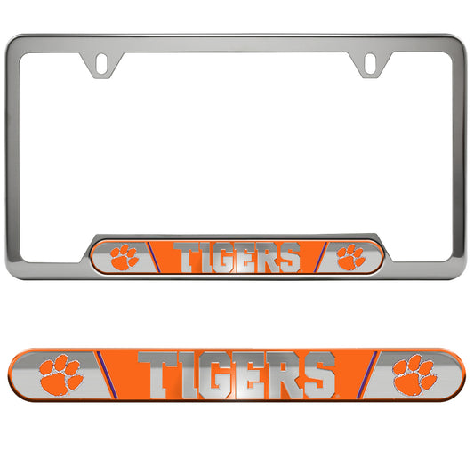 Clemson Tigers Embossed License Plate Frame, 6.25in x 12.25in - Clemson