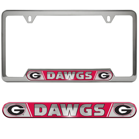 Georgia Bulldogs Embossed License Plate Frame, 6.25in x 12.25in