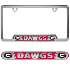 Georgia Bulldogs Embossed License Plate Frame, 6.25in x 12.25in