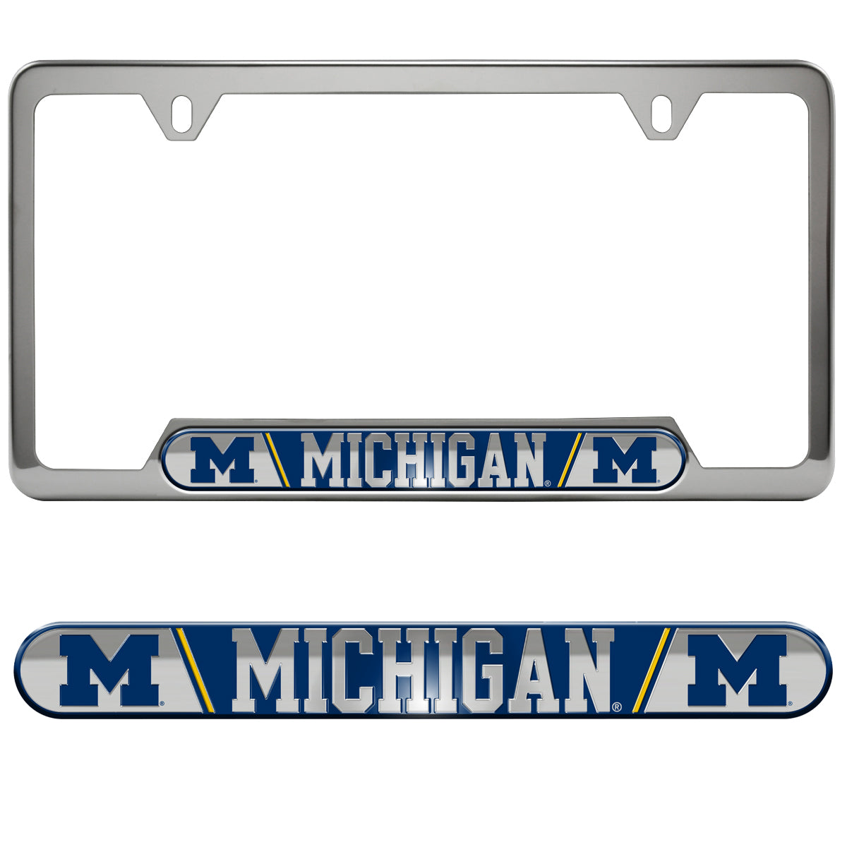 Michigan Wolverines Embossed License Plate Frame, 6.25in x 12.25in