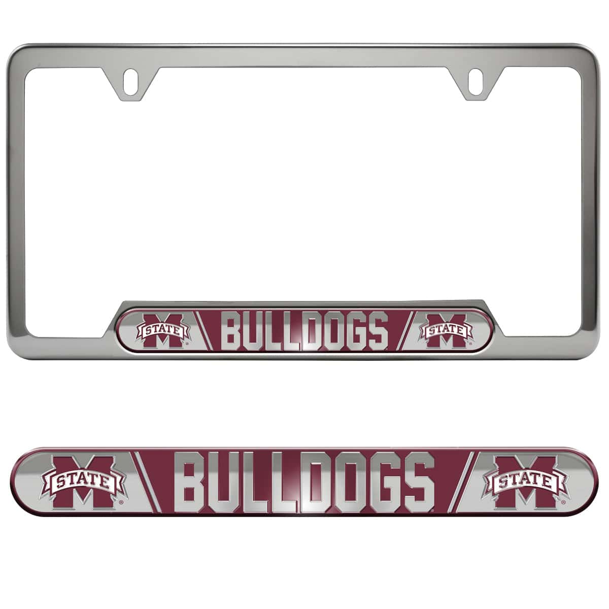 Mississippi State Bulldogs Embossed License Plate Frame, 6.25in x 12.25in