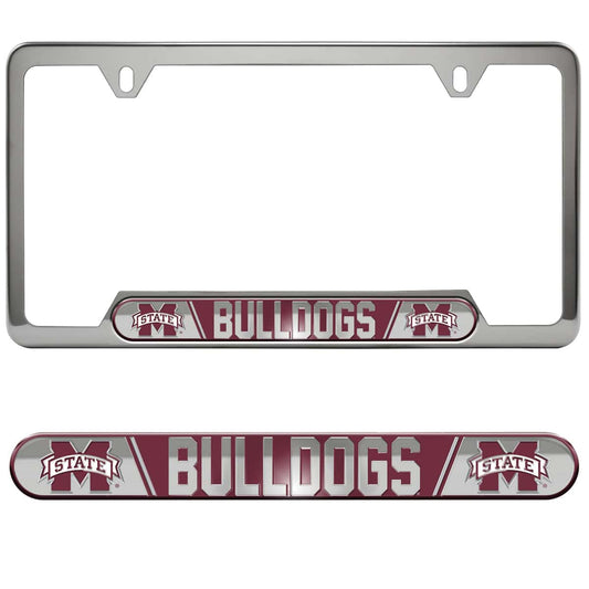 Mississippi State Bulldogs Embossed License Plate Frame, 6.25in x 12.25in