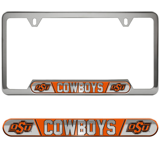 Oklahoma State Cowboys Embossed License Plate Frame, 6.25in x 12.25in