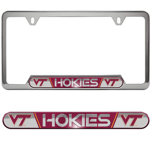 Virginia Tech Hokies Embossed License Plate Frame, 6.25in x 12.25in