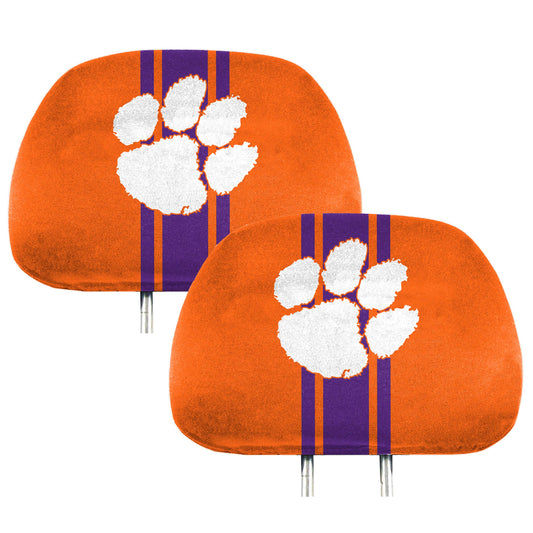 Clemson Tigers Printed Head Rest Cover Set - 2 Pieces - Clemson