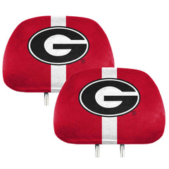 Georgia Bulldogs Printed Head Rest Cover Set - 2 Pieces