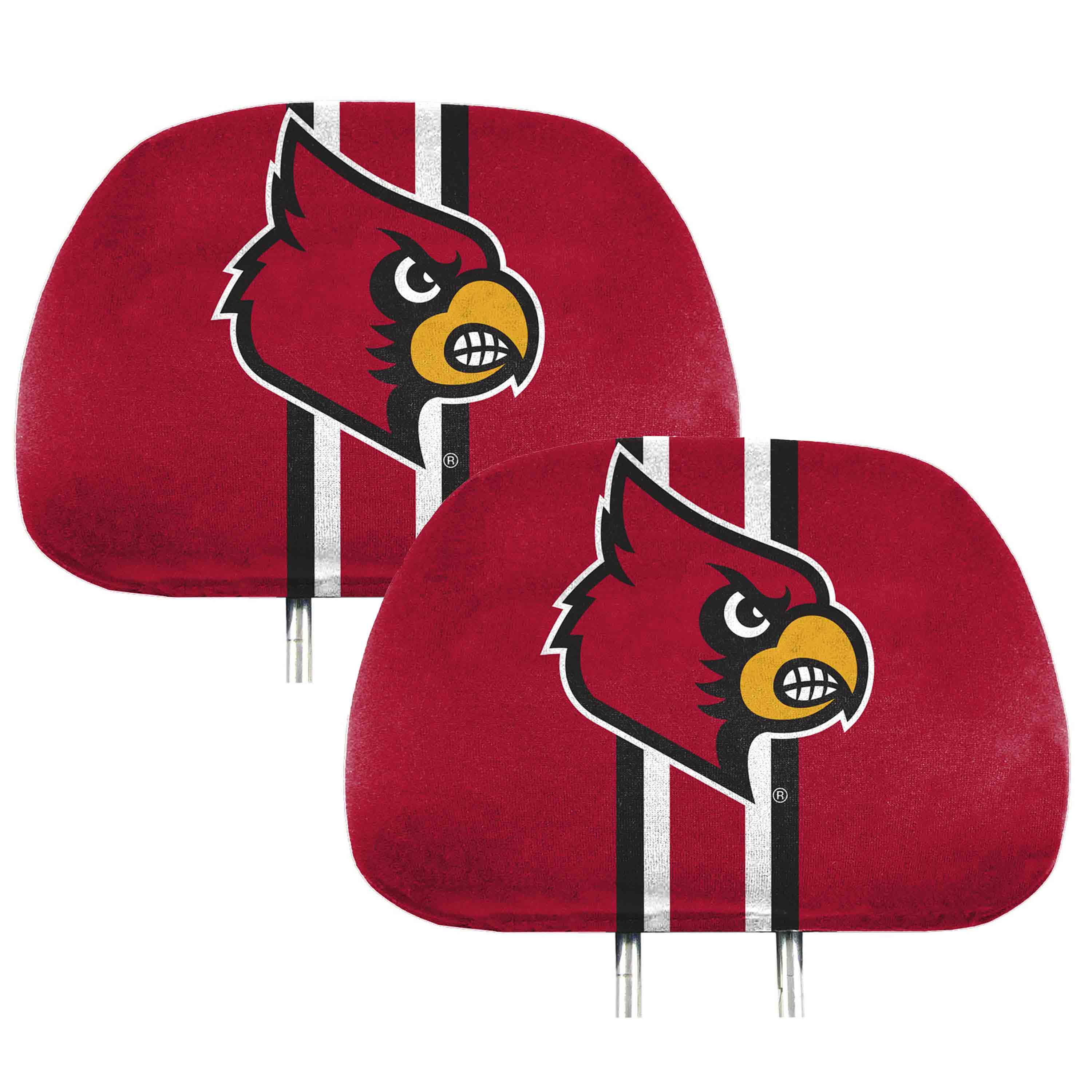 Louisville Cardinals Printed Head Rest Cover Set - 2 Pieces