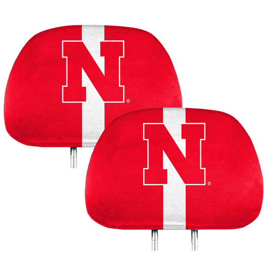 Nebraska Cornhuskers Printed Head Rest Cover Set - 2 Pieces