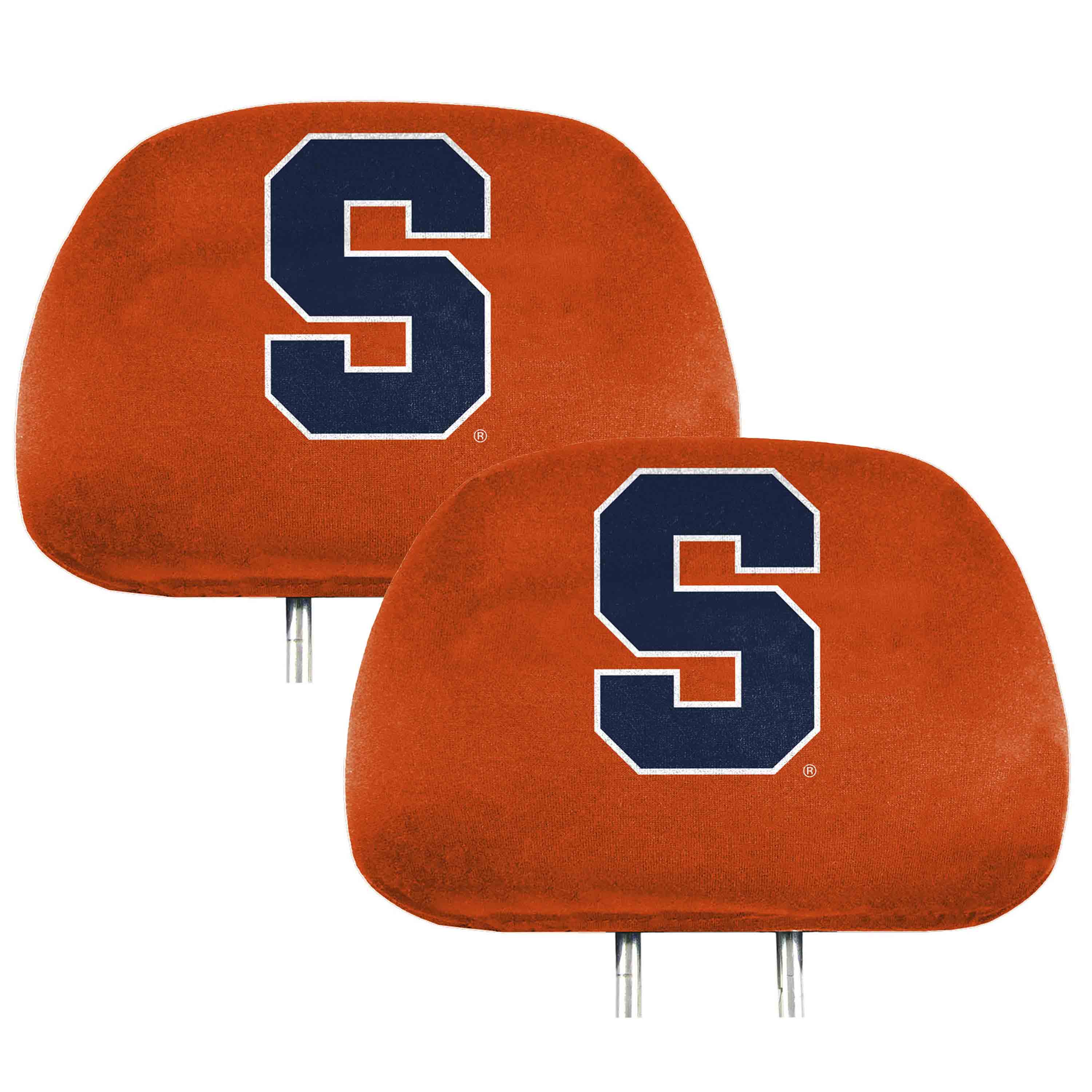 Syracuse Orange Printed Head Rest Cover Set - 2 Pieces