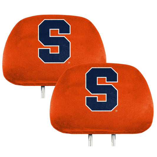 Syracuse Orange Printed Head Rest Cover Set - 2 Pieces