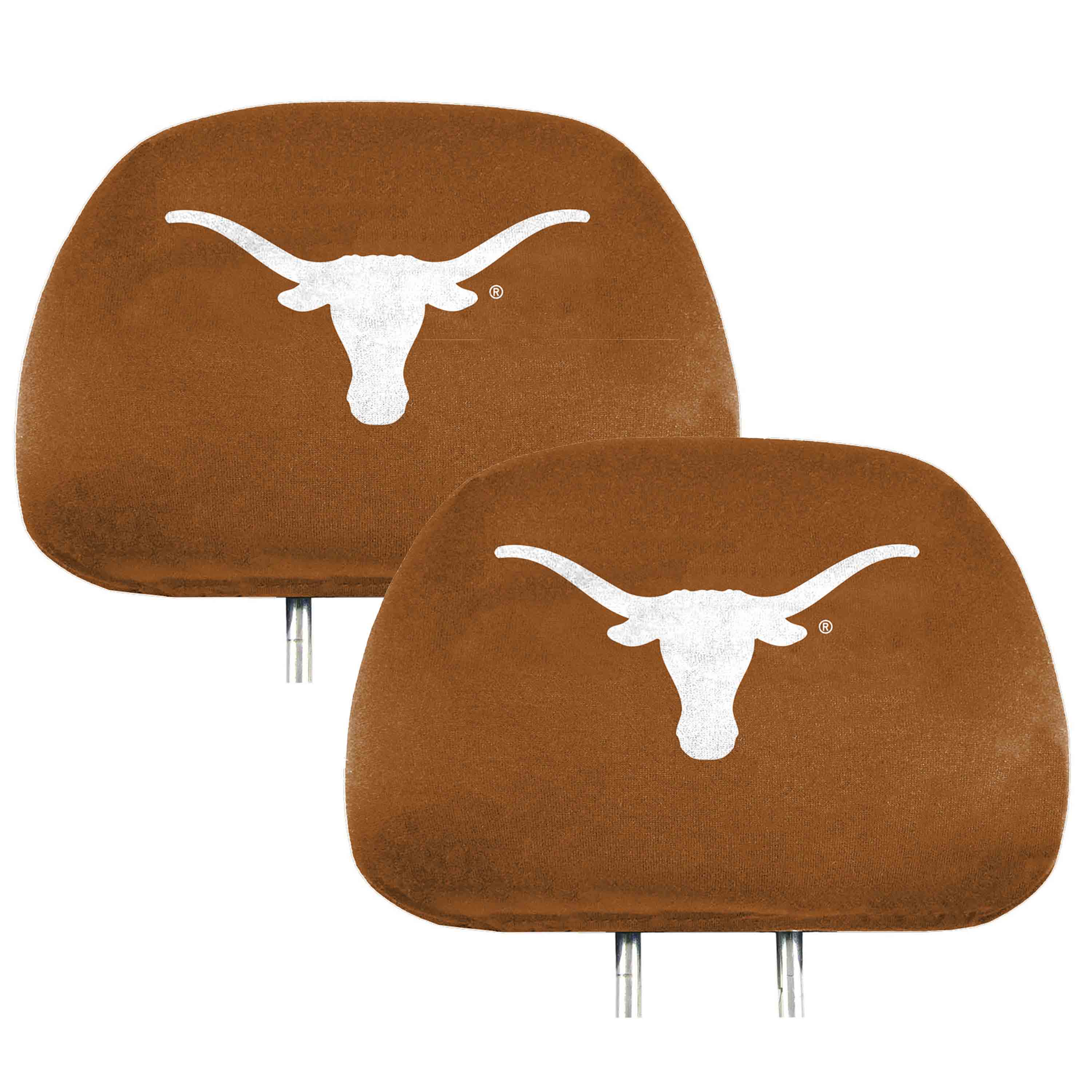 Texas Longhorns Printed Head Rest Cover Set - 2 Pieces