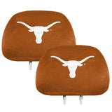 Texas Longhorns Printed Head Rest Cover Set - 2 Pieces