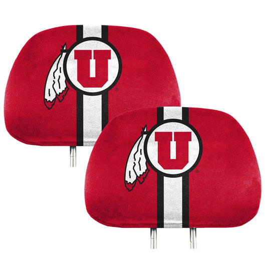 Utah Utes Printed Head Rest Cover Set - 2 Pieces