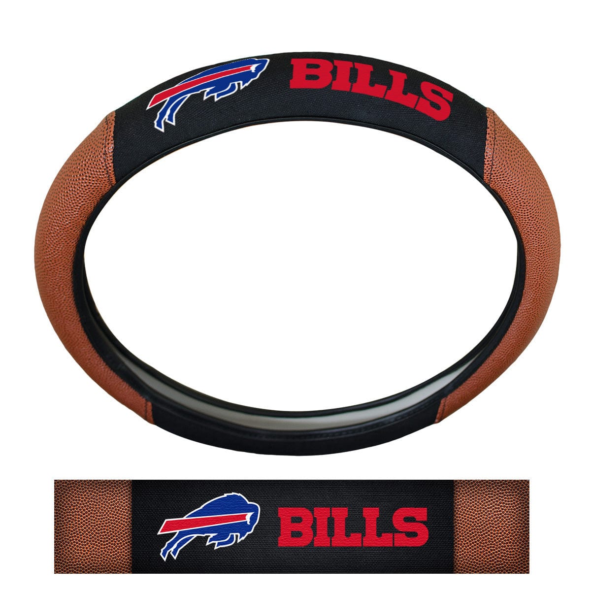 Buffalo Bills Football Grip Steering Wheel Cover 15" Diameter - Buffalo Bills