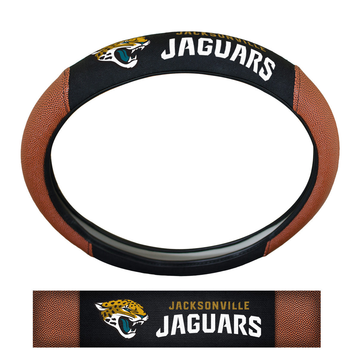 Jacksonville Jaguars Football Grip Steering Wheel Cover 15" Diameter