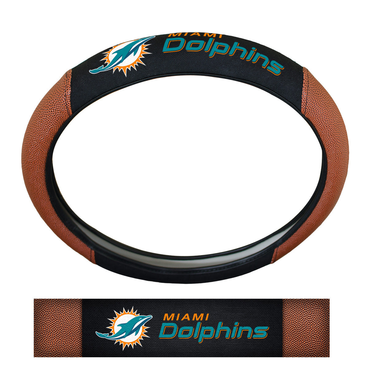 Miami Dolphins Football Grip Steering Wheel Cover 15" Diameter