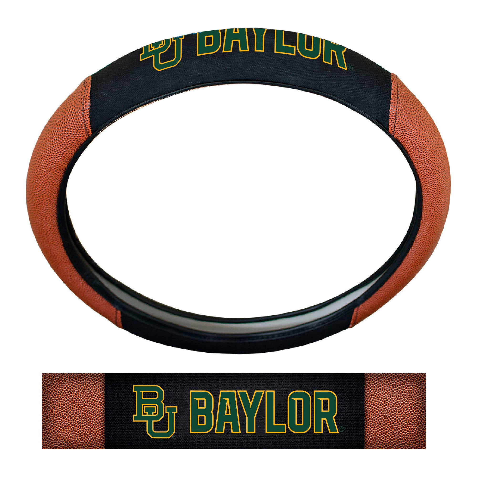 Baylor Bears Football Grip Steering Wheel Cover 15" Diameter - Baylor