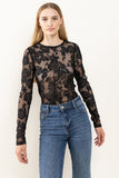 Ces Femme Floral Lace Mesh Bodysuit - Flyclothing LLC