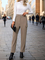 High Waist Straight Pants Trendsi