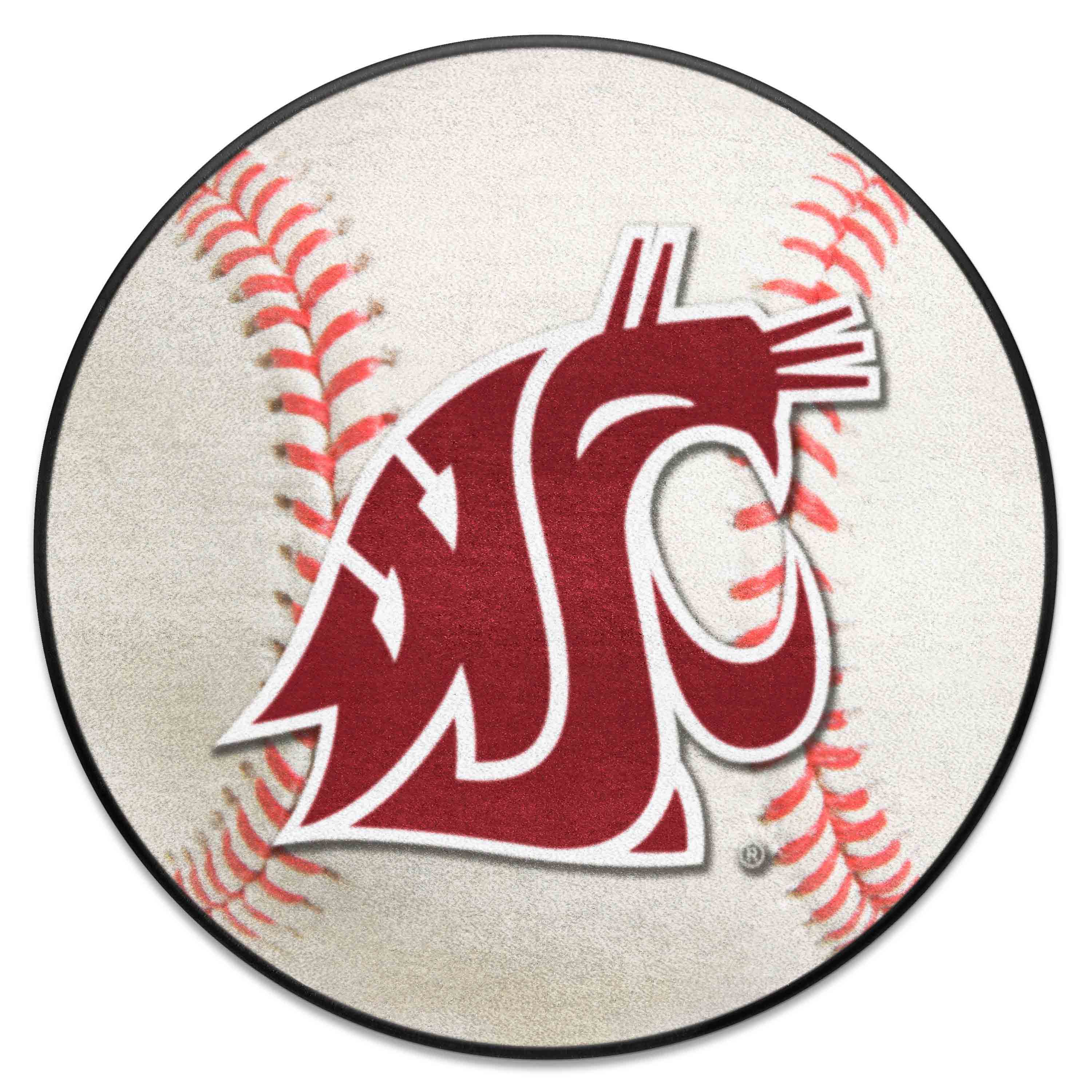 Washington State Cougars Baseball Rug - 27in. Diameter