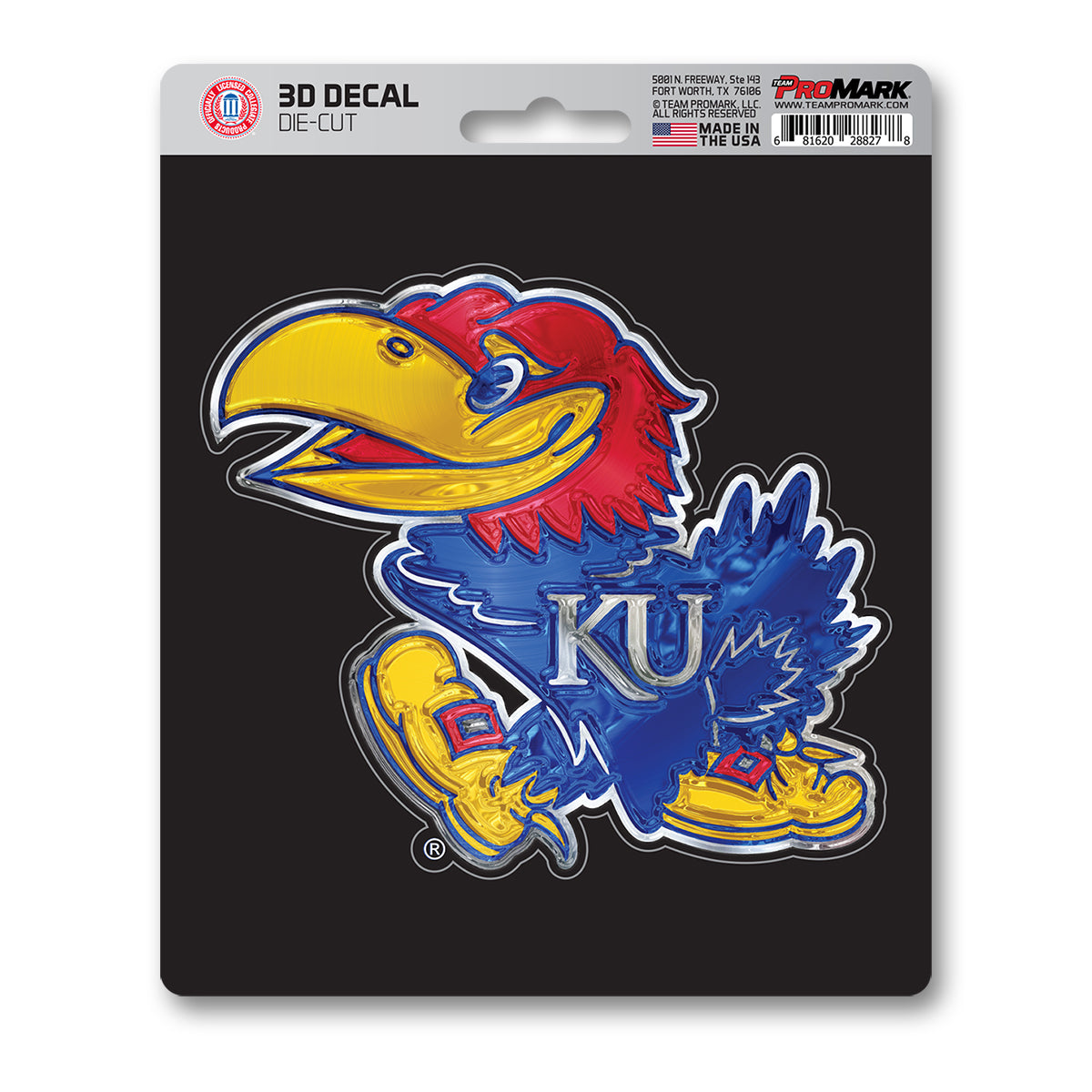 Kansas Jayhawks 3D Decal Sticker