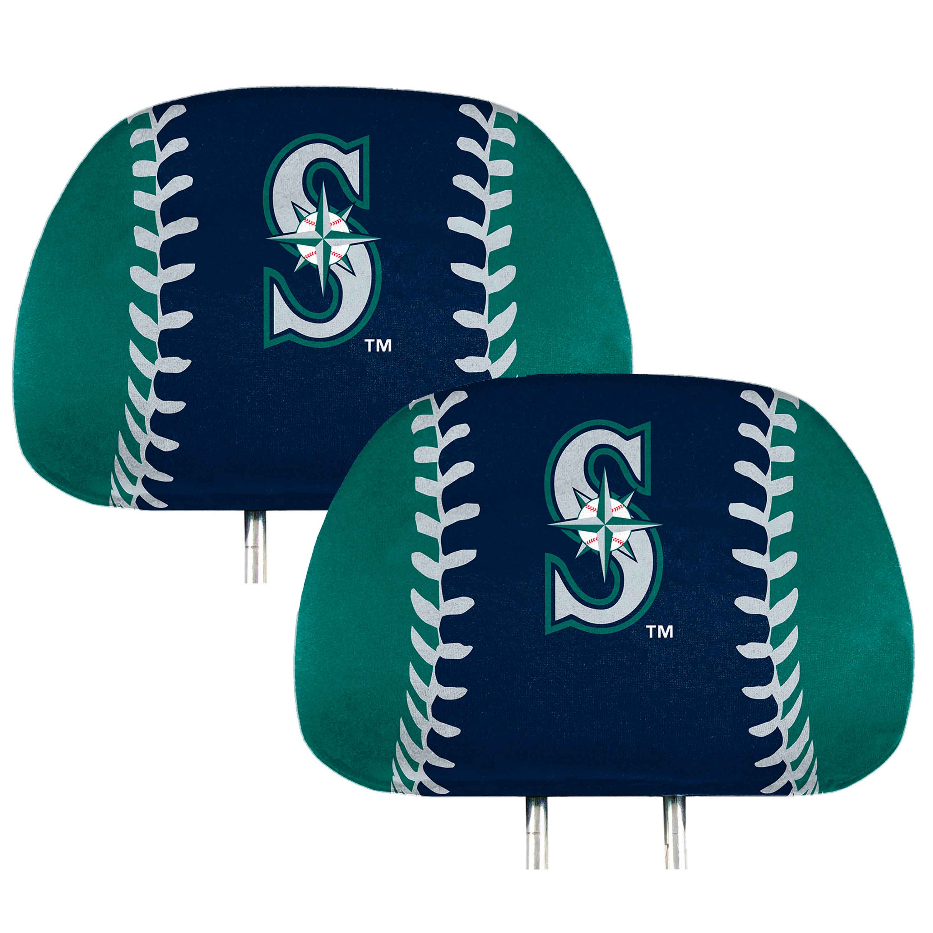 Seattle Mariners Printed Head Rest Cover Set - 2 Pieces