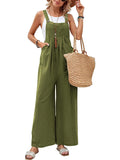 Full Size Square Neck Wide Strap Overalls - Trendsi