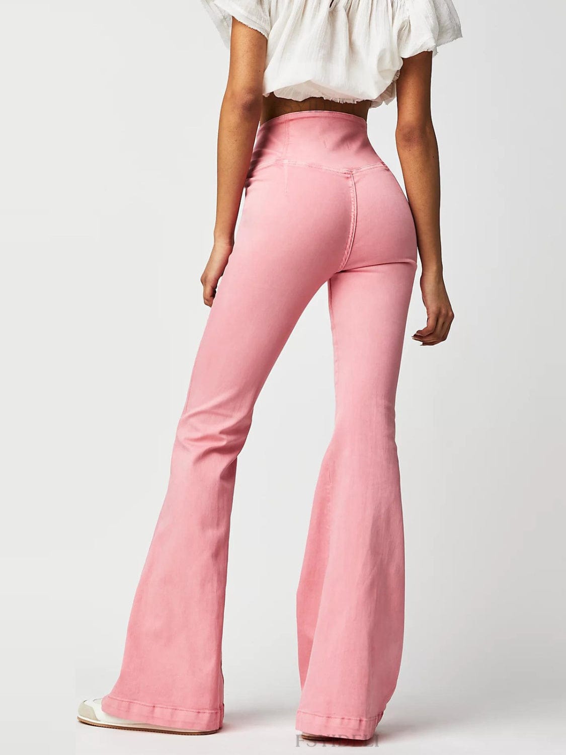 Asymmetric Waist Flare Jeans - Trendsi