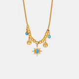 Gold-Plated Titanium Steel Charm Necklace - Flyclothing LLC