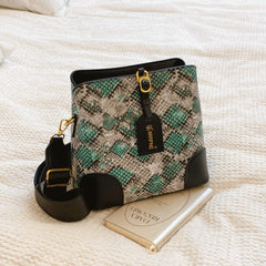 PU Leather Snakeskin Print Crossbody Bag - Trendsi