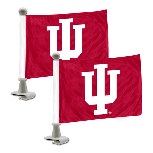 Indiana Hooisers Ambassador Car Flags - 2 Pack Mini Auto Flags, 4in X 6in