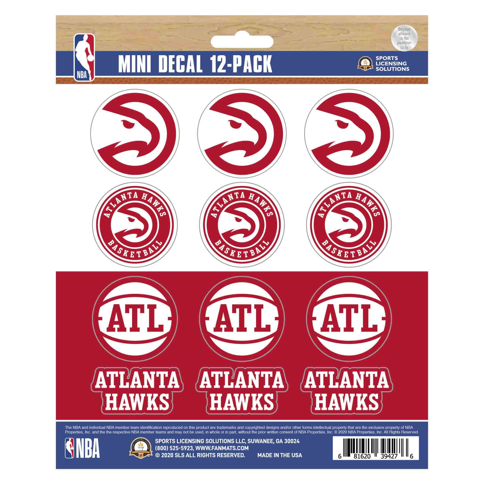 Atlanta Hawks 12 Count Mini Decal Sticker Pack - Atlanta Hawks